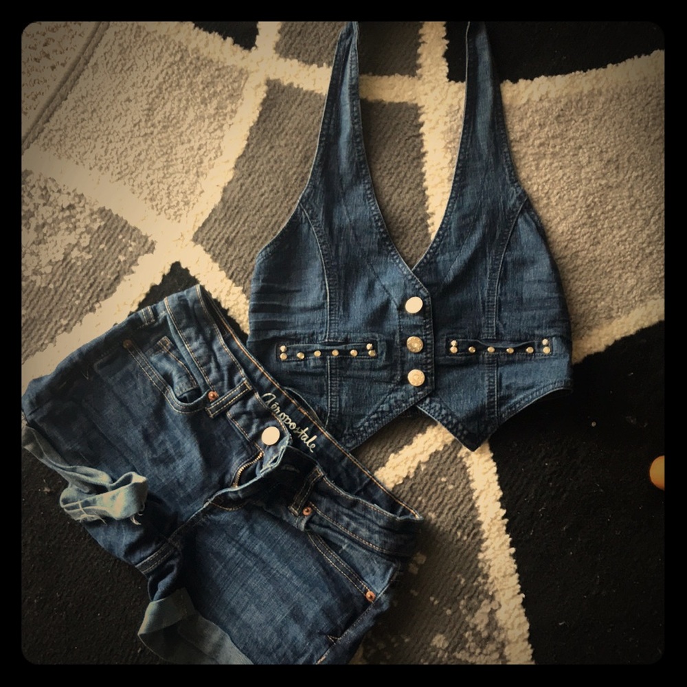 Stuffed Jean Jacket Vest